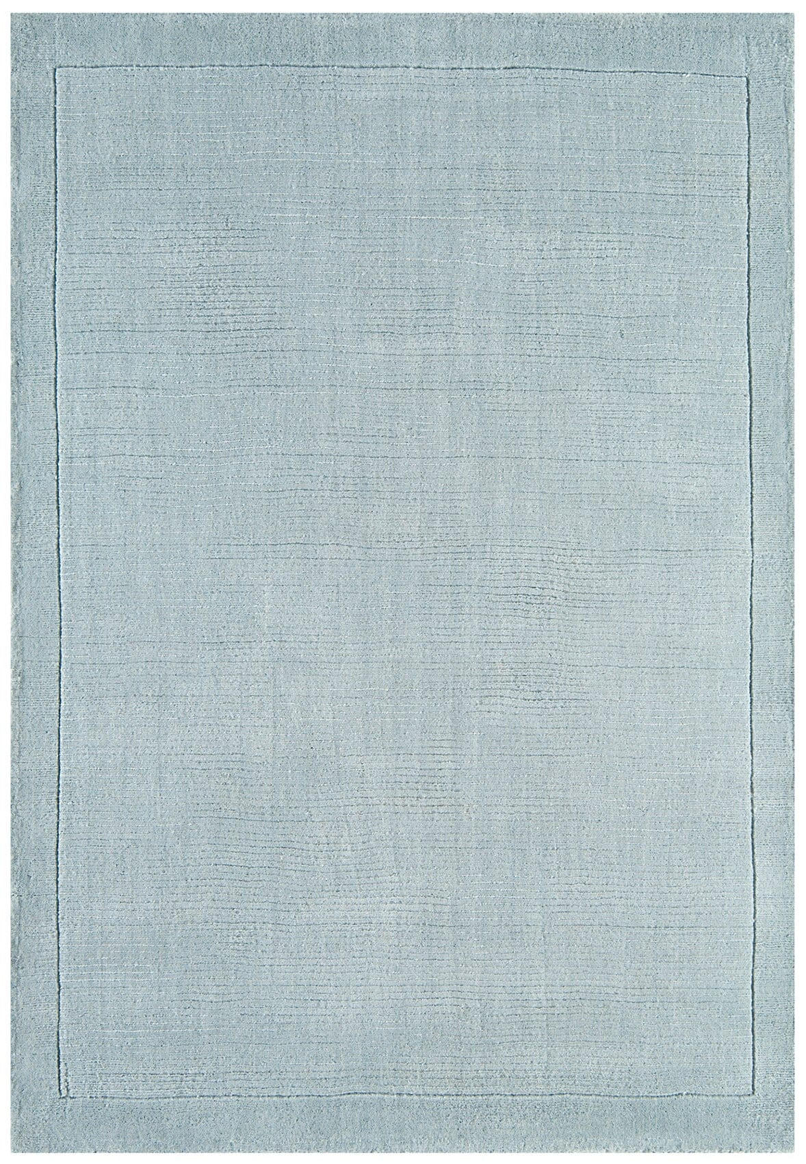 TEPPICH Schurwolle handgewebt mit Bordüre modern STOW, Hellblaugrün 160x230 cm - Hellblau, Textil (160/230cm) - KADIMA DESIGN
