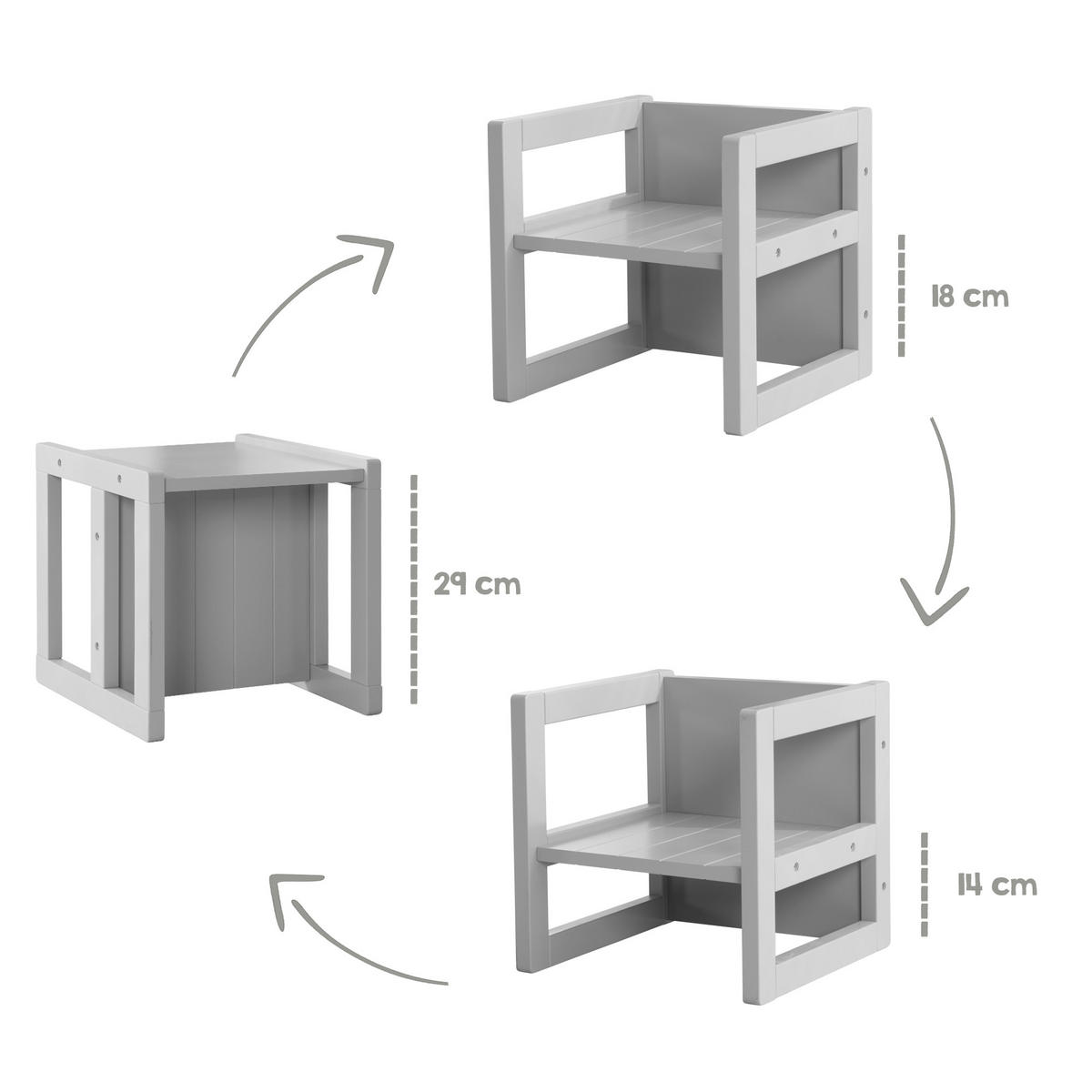 SITZHOCKER - Grau, Holzwerkstoff (30/30/30cm) - Roba