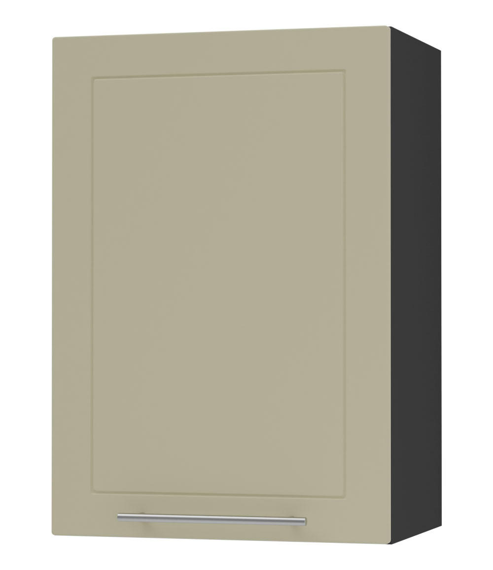 KÜCHENHÄNGESCHRANK Kvantum W2/50 Vanille Matt / Schwarz Matt 50 / 32,5 / 72cm - Creme/Schwarz, Holz/Holzwerkstoff (50/72/32.5cm) - Feldmann-Wohnen