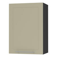 KÜCHENHÄNGESCHRANK Kvantum W2/50 Vanille Matt / Schwarz Matt 50 / 32,5 / 72cm - Creme/Schwarz, Holz/Holzwerkstoff (50/72/32.5cm) - Feldmann-Wohnen