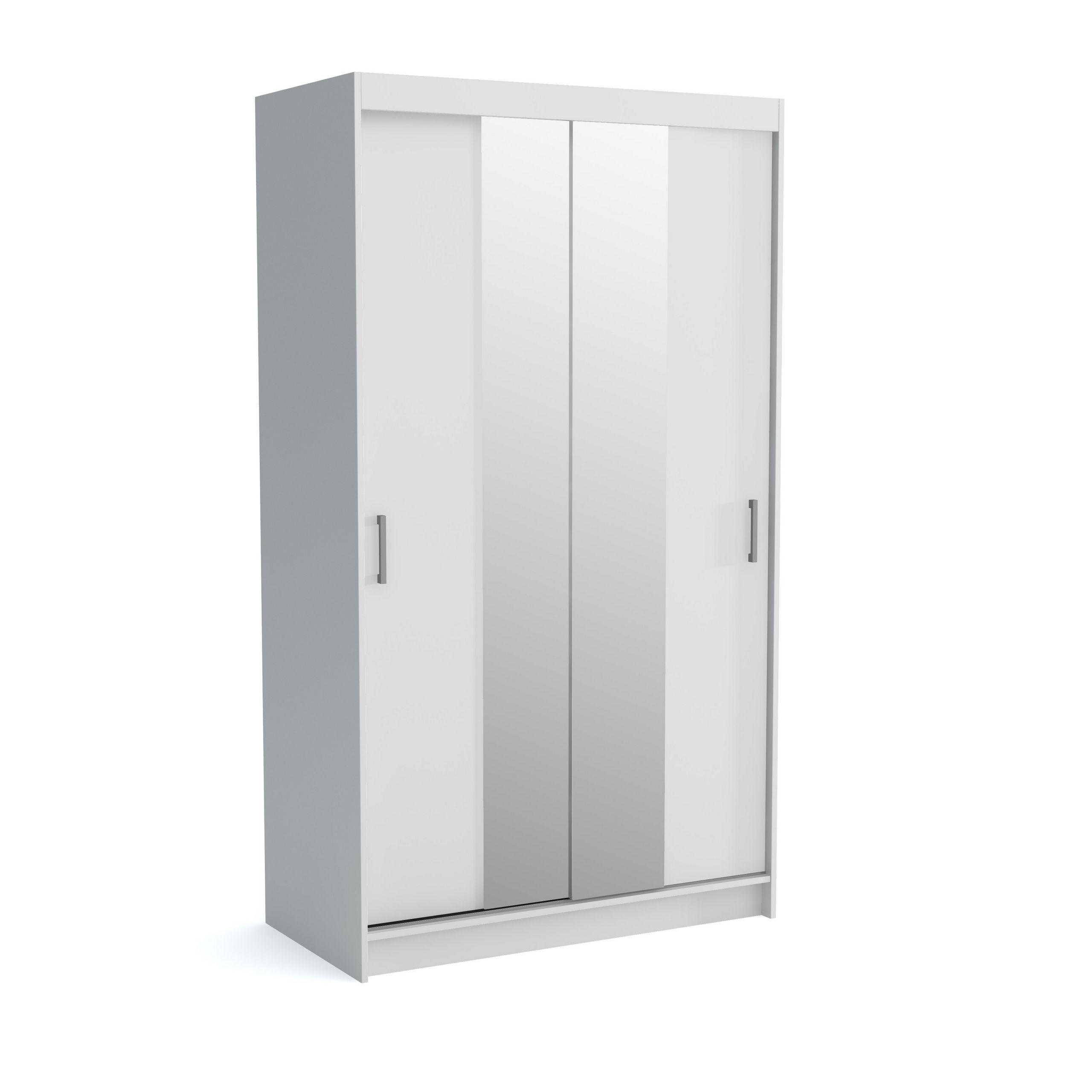 Masseno Schwebetürenschrank Weiß 120x215x60 cm