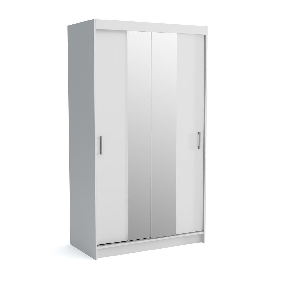 SCHWEBETÜRENSCHRANK NICOLA 120/215/60 cm 2-türig Weiß - Weiß, Holzwerkstoff (120/215/60cm) - MASSENO