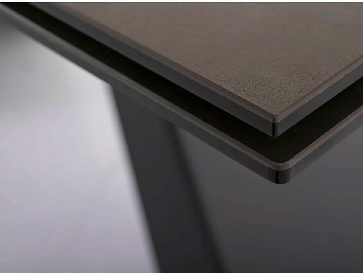 ESSTISCH Westin Rostfarben / Schwarz Matt 160-240 / 90 / 77cm - Rostfarben/Schwarz, Holz/Keramik (90/240/77cm) - Feldmann-Wohnen