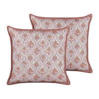 DEKOKISSEN 2er-Set Hellrot 45/45 cm Picea - Hellrot, Naturmaterialien/Textil (45/45cm) - Beliani