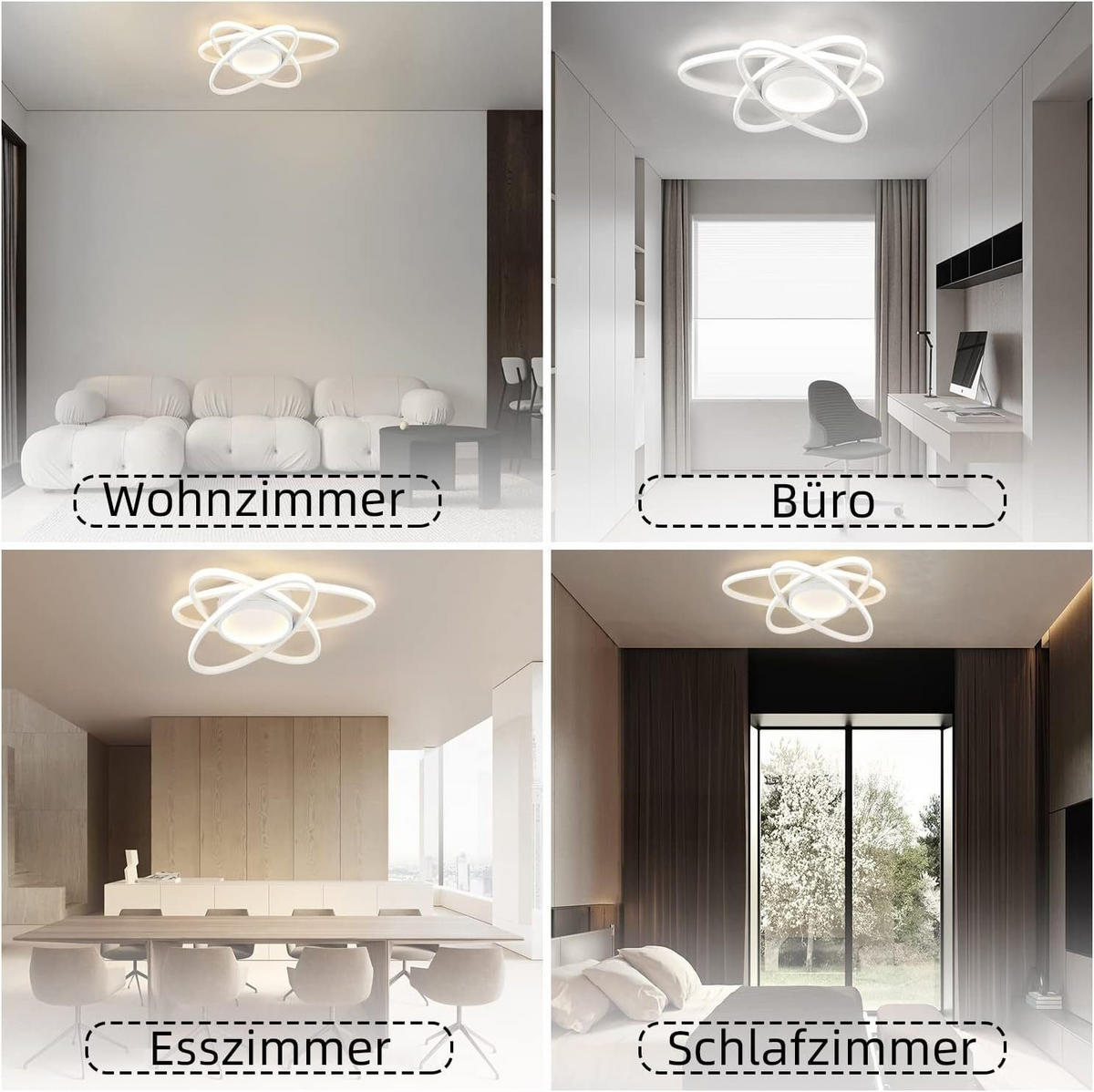 LED-DECKENLEUCHTE Verena 53/50/8 cm - Weiß, Metall (53/50/8cm) - Nettlife