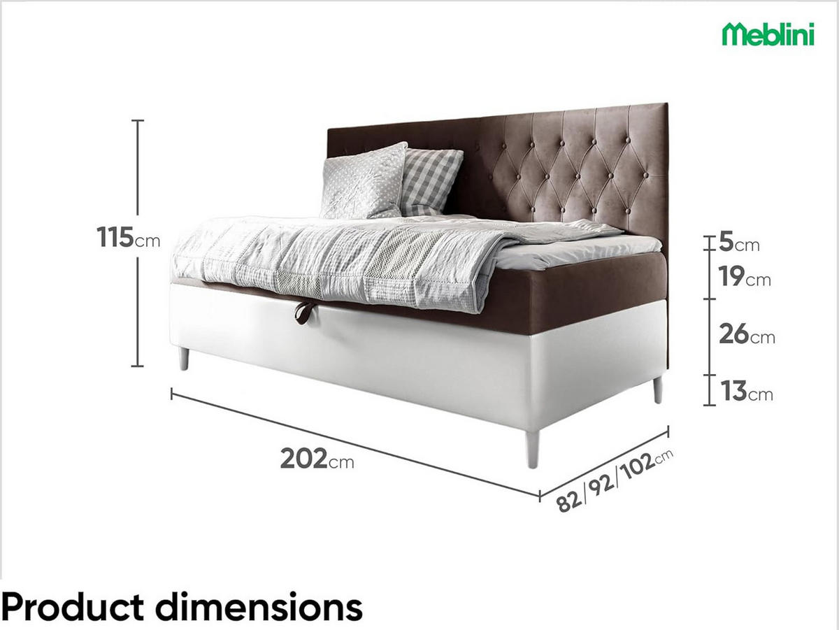 KINDERBETT FLIPPO 2 - Braun/Weiß, Holzwerkstoff (102/202cm) - Meblini