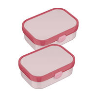 BROTDOSEN MIT EINSATZ & GABEL Campus Cool Pink 700 ml 2er Set - Pink, Kunststoff (13.2/6.1/17.8cm) - Mepal
