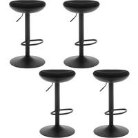 BARHOCKER 4er Set, Metallgestell, Netzgewebe, Schwarz - Schwarz, Textil/Metall (41/64/41cm) - Woltu