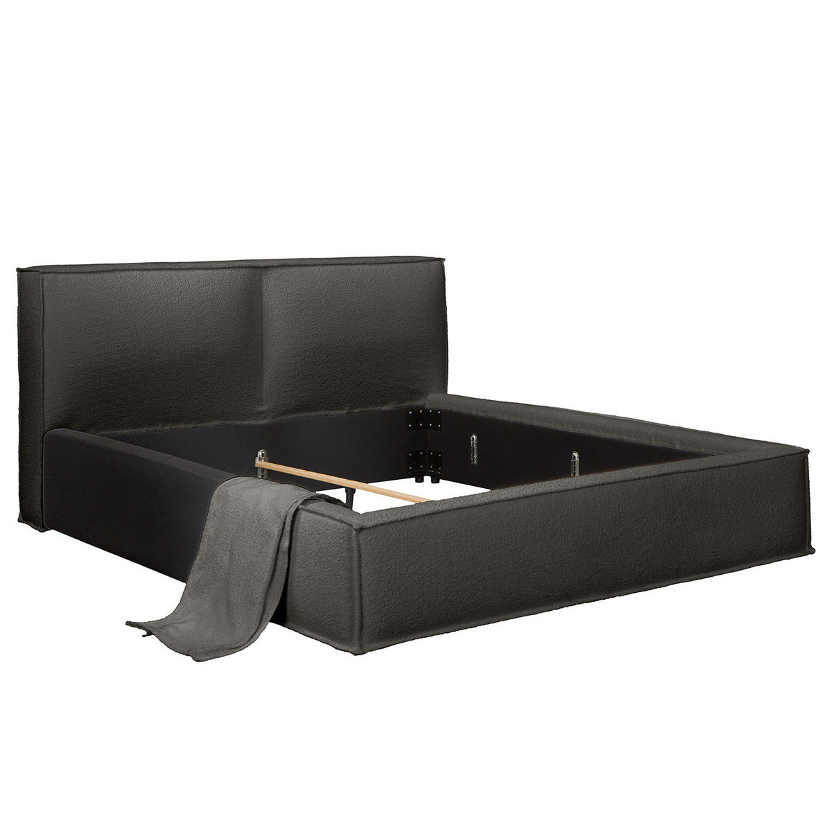 WECHSELBEZUG für Polsterbett - Anthrazit, Textil (180/200cm) - home24