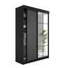 SCHIEBETÜRENSCHRANK LAMARO - 138x205x59 - Schwarz & Graphit - Schwarz/Graphitfarben, Holzwerkstoff (138/205/59cm) - Kier Furniture