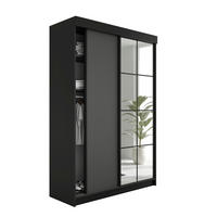 SCHIEBETÜRENSCHRANK LAMARO - 138x205x59 - Schwarz & Graphit - Schwarz/Graphitfarben, Holzwerkstoff (138/205/59cm) - Kier Furniture