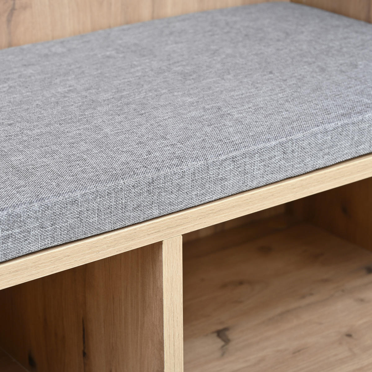 GARDEROBE holzwerkstoff LED inkl. sitzbank, led-beleuchtung - Naturfarben, Holzwerkstoff (80/185/35cm) - Urban Meuble