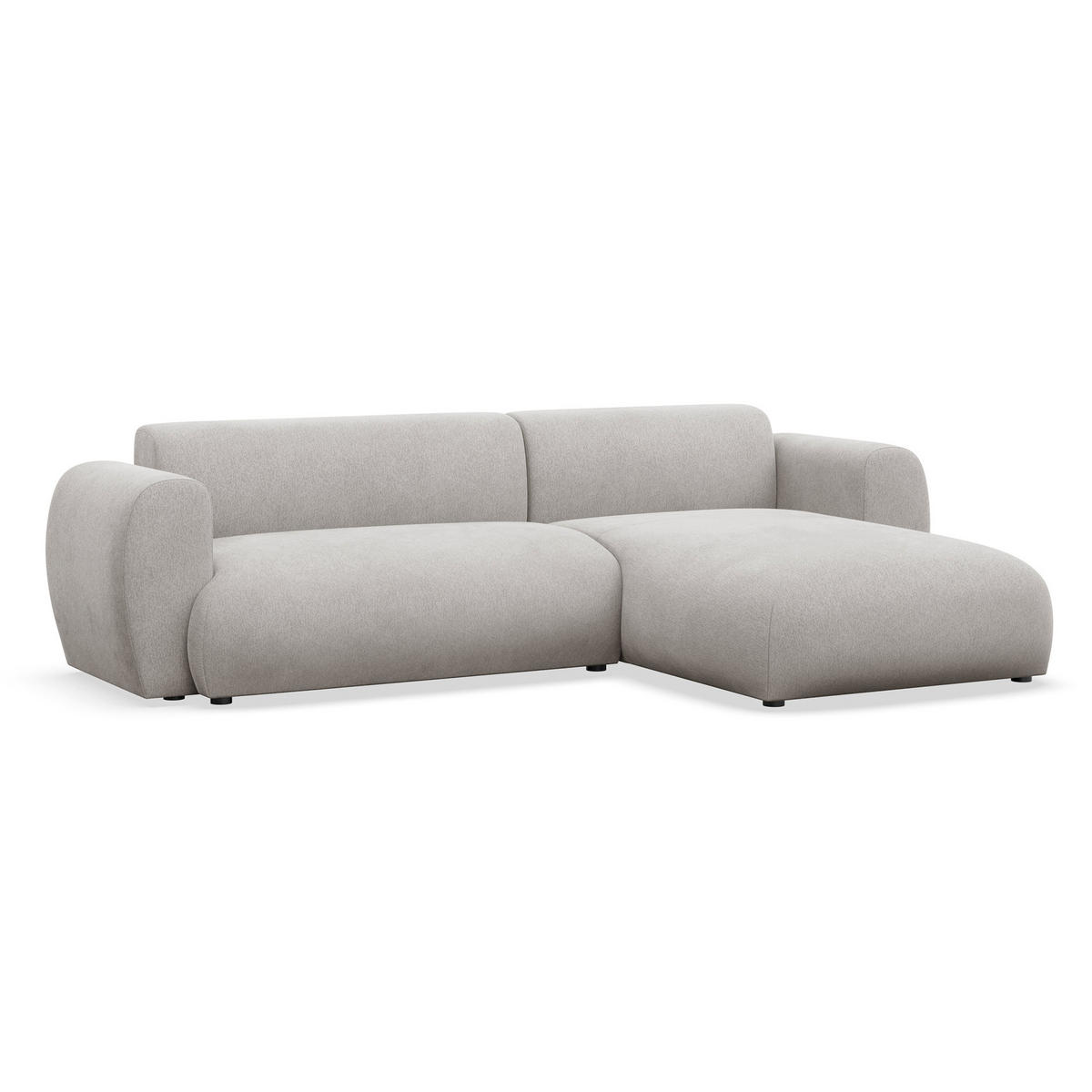 ECKSOFA Emia Hellgrau rechts - Hellgrau/Schwarz, Kunststoff/Textil (156/262cm) - Selsey