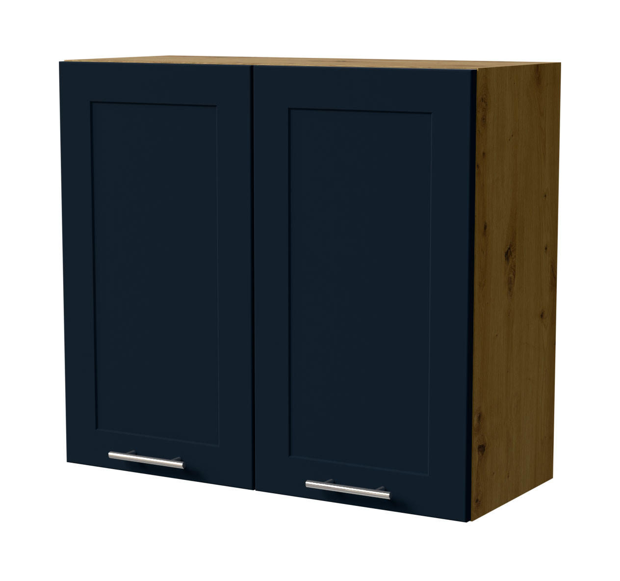 HÄNGESCHRANK Oslo W3/80 Eiche Artisan / Indigo Matt 80 / 32,5 / 72cm - Eiche Artisan/Dunkelblau, Holz/Holzwerkstoff (80/72/32.5cm) - Feldmann-Wohnen