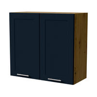 HÄNGESCHRANK Oslo W3/80 Eiche Artisan / Indigo Matt 80 / 32,5 / 72cm - Eiche Artisan/Dunkelblau, Holz/Holzwerkstoff (80/72/32.5cm) - Feldmann-Wohnen