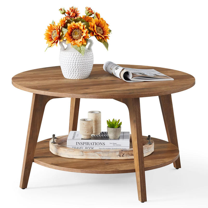 COUCHTISCH 2 Ebenen 80x45 cm einfache Montage minimalistisch Braun - Braun, Holz (80/80/45cm) - Kaket