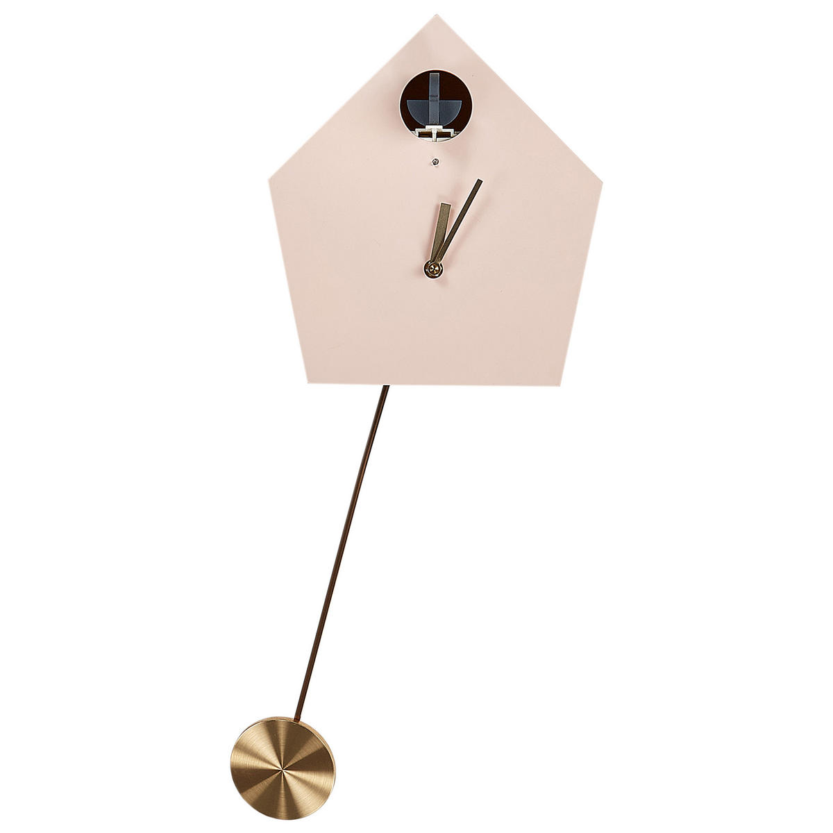WANDUHR Rosa/Gold/Schwarz Arbaz - Pink/Goldfarben, Holzwerkstoff (24/63/10cm) - Beliani
