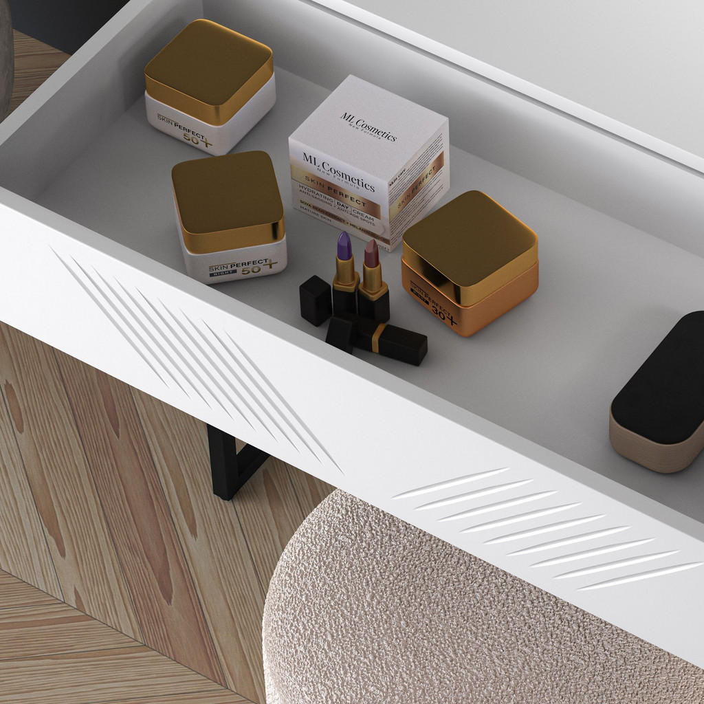 Thumbnail - Konsimo® Schreibtisch, Weiß, Schwarz, Holzwerkstoff, 92x78x40 cm, Arbeitszimmer, Schreibtische, Bürotische