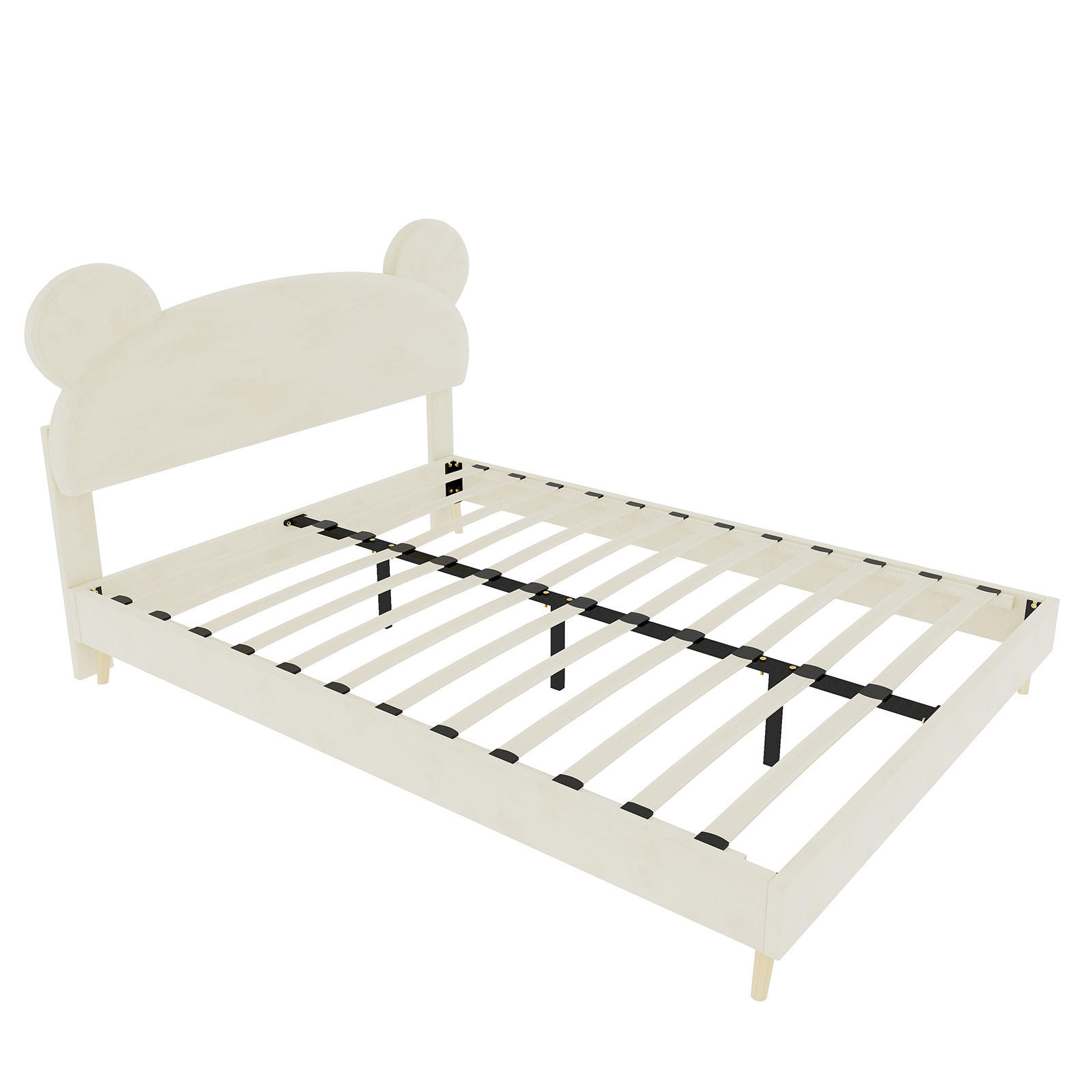 KINDERBETT 140/200 cm DE-32976 mit Matratze Beige - Beige, Metall (140/200cm) - ComfortXL