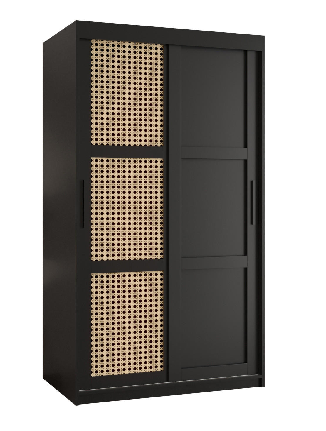 SCHWEBETÜRENSCHRANK 200/100/62 2-türig - Schwarz, Holz/Kunststoff (100/200/62cm) - MÖBEL KRYSPOL