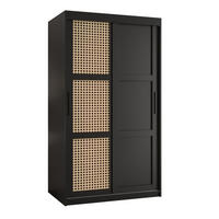 SCHWEBETÜRENSCHRANK 200/100/62 2-türig - Schwarz, Holz/Kunststoff (100/200/62cm) - MÖBEL KRYSPOL