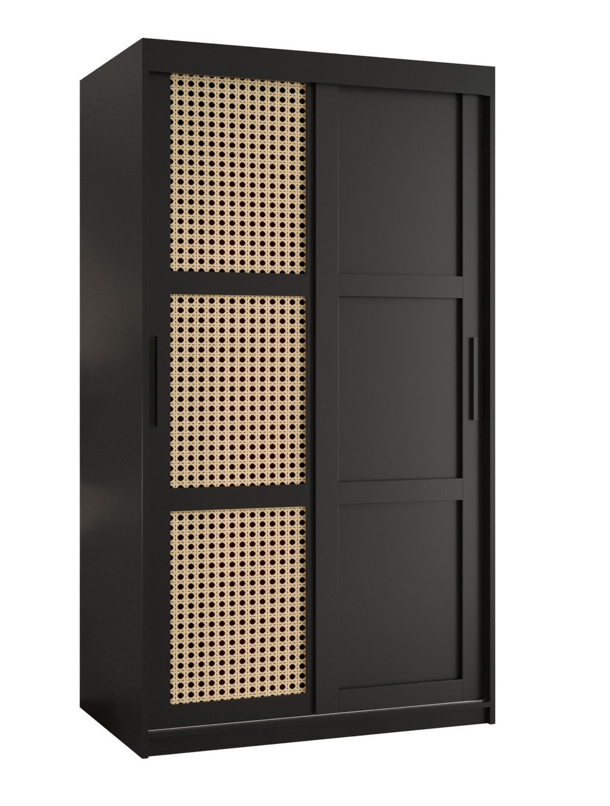 SCHWEBETÜRENSCHRANK 200/100/62 2-türig - Schwarz, Holz/Kunststoff (100/200/62cm) - MÖBEL KRYSPOL