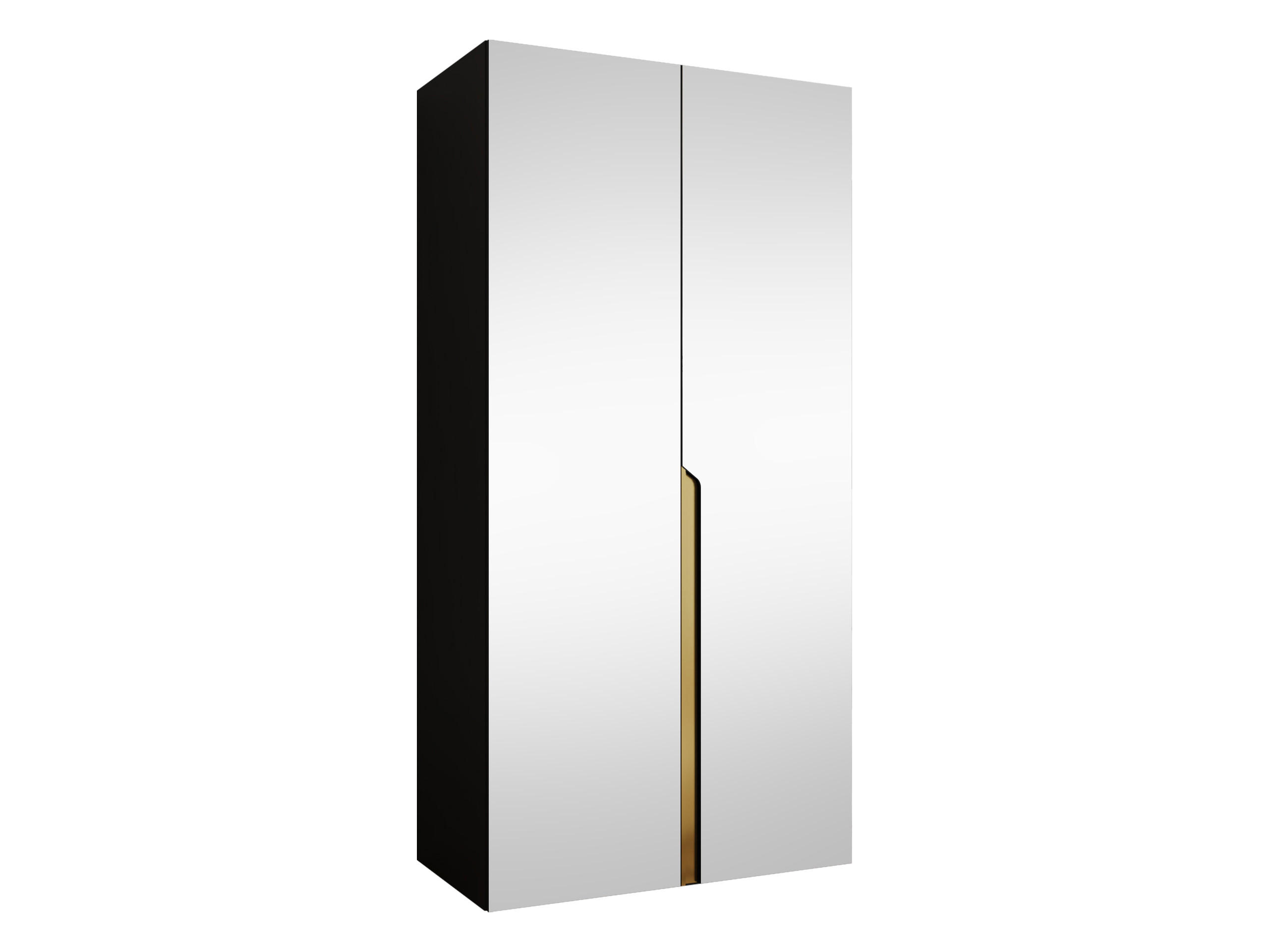 Mirjan24 Drehtürenschrank Schwarz, Gold 100x202x52 cm