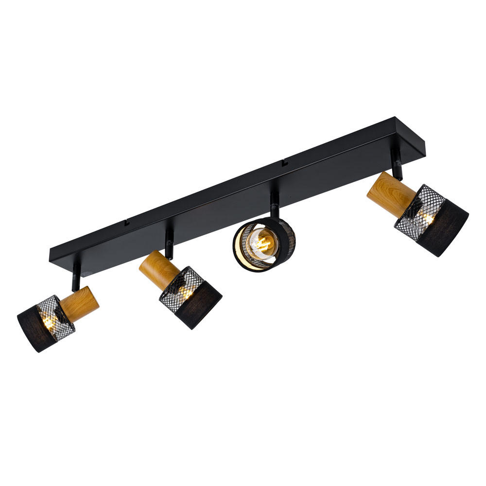 LED DECKENLEUCHTE Holzoptik Braun - Schwarz, Holz (78.5/8/17cm)