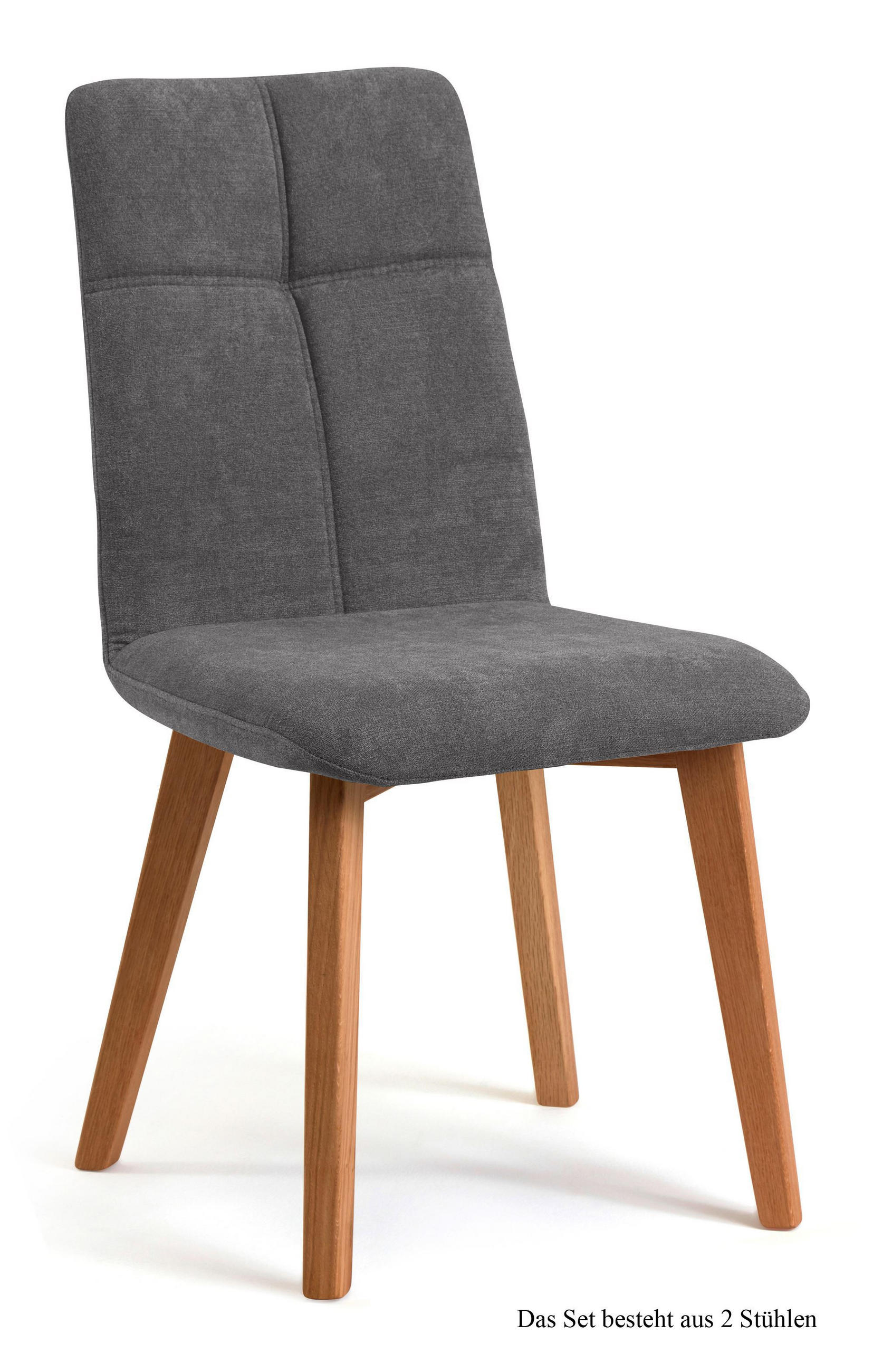 ESSZIMMERSTUHL (2er-Set) Dillian 47x92x60 Eiche geölt/Grau - Eichefarben/Grau, Kunststoff (60/92/47cm) - 58aufmkessel