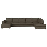 WOHNLANDSCHAFT Wilma Large Premium, Seite: Rechts - Schwarz/Braun, Holz/Textil (370/85/186cm) - MIRJAN24