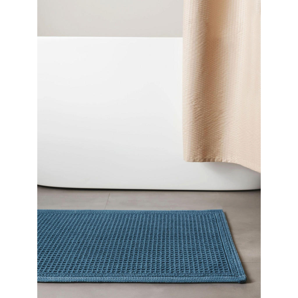 Thumbnail - benuta Nest Badematte, Dunkelblau, Textil, Beton Optik, Rechteckig, 50x80 cm, Oeko-Tex® Standard 100, Badtextilien, Bade...