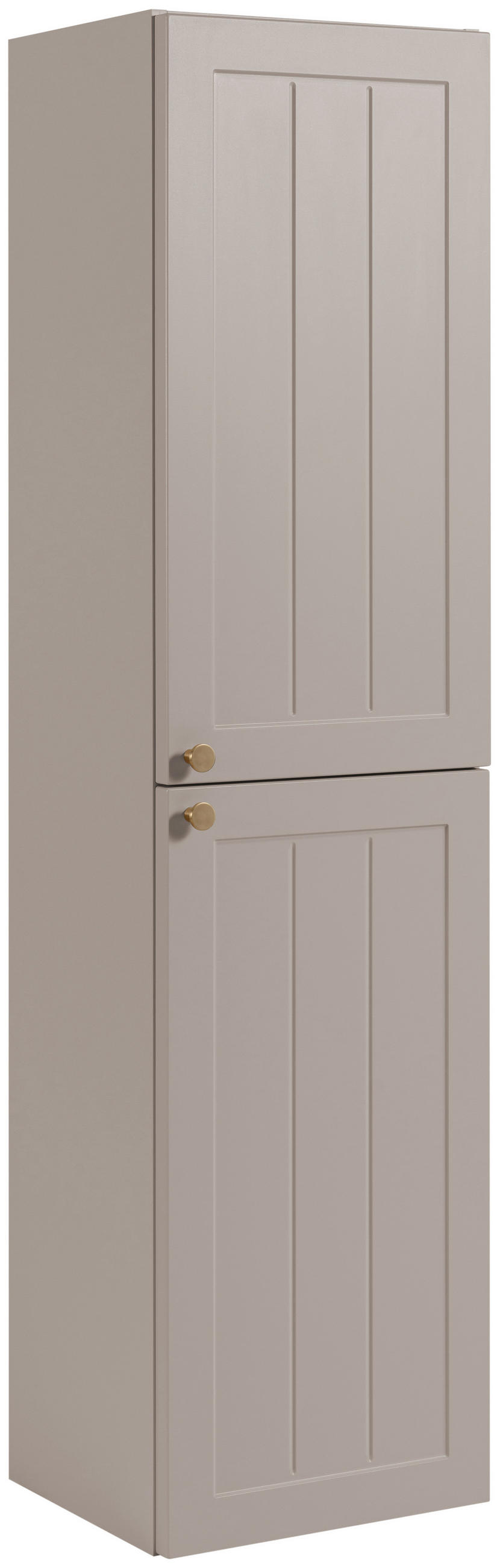 BADEZIMMERSCHRANK, Kaschmir, 35 x 136 x 27 cm, goldener Griff - Beige/Goldfarben, Holzwerkstoff/Metall (35/136/27cm) - 3XE LIVING