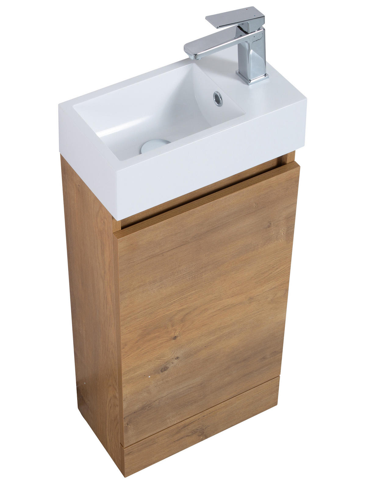 GÄSTE-WC-MÖBELSET Peru 2 Teile Eiche - 40 x 22 x 89 cm - Eichefarben, Holz (40/89/22cm) - Badplaats
