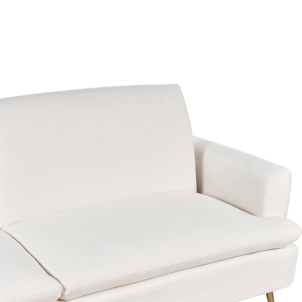 3-SITZER-SCHLAFSOFA Samtstoff Cremeweiß Vettre - Goldfarben/Weiß, Textil (210/88/84cm) - Beliani