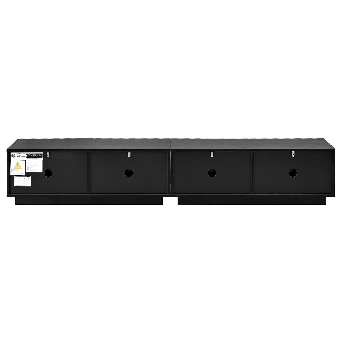 TV-SCHRANK Wellenfront Push-to-Open Stauraum modern - Schwarz, Holzwerkstoff (40/35/200cm) - FLIEKS