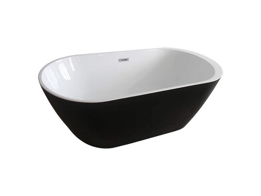 FREISTEHENDE Badewanne CODO - 170 x 80 cm Schwarz - Schwarz, Keramik (170/58/80cm) - Home Deluxe