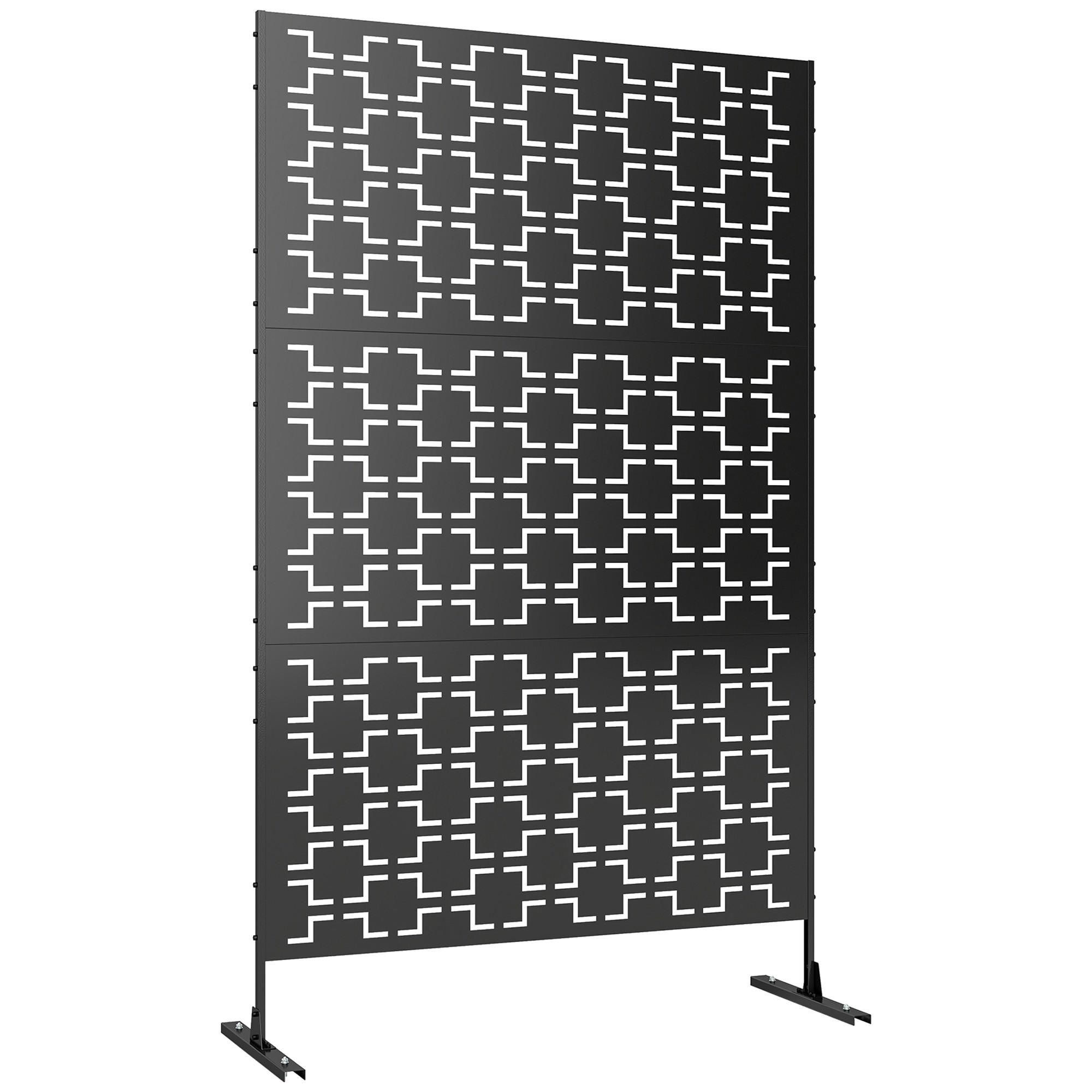 ComfortXL Paravent Schwarz 45x198x122 cm
