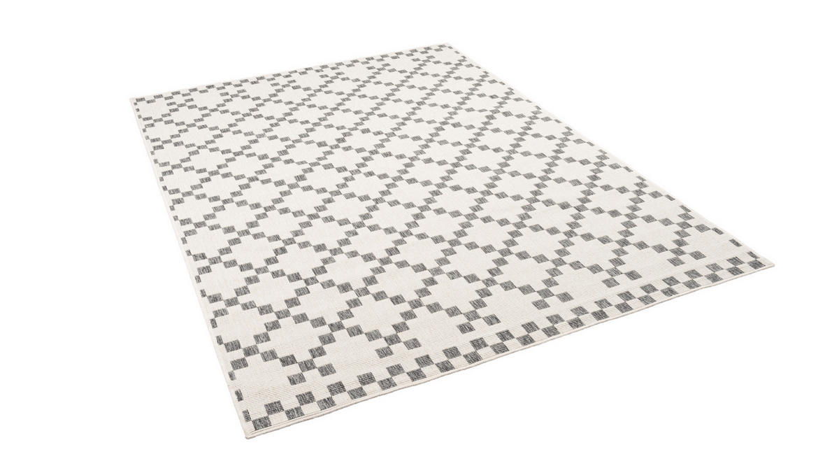 IN- UND OUTDOOR TEPPICH NEWPORT MODERN KARO - Silberfarben, Textil (80/160cm) - Pergamon