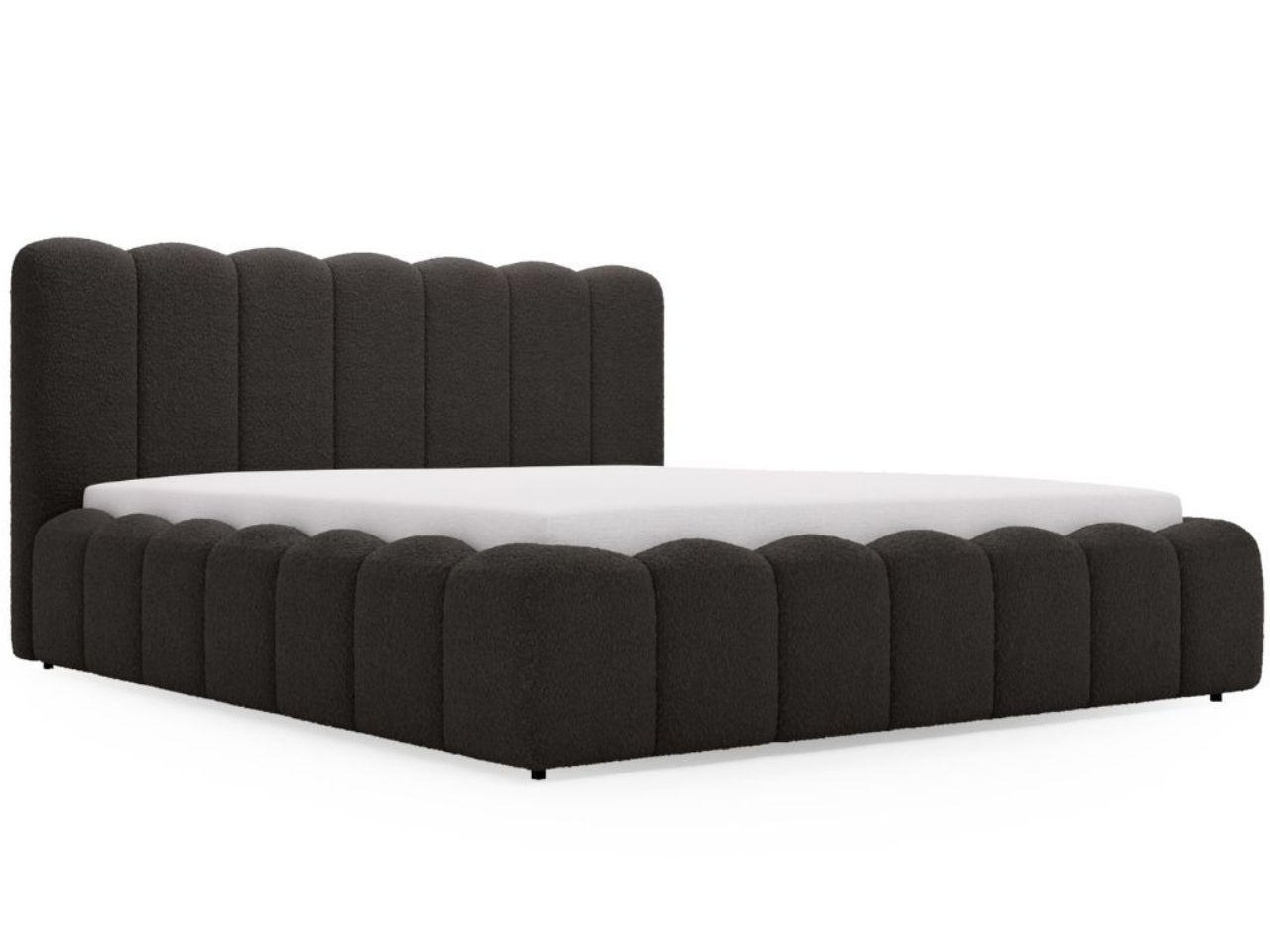 POLSTERBETT Smile 200x200 Bouclé-Stoff Schwarz - Schwarz, Textil (200/200cm) - Graingold