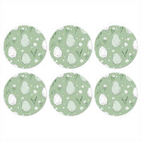 GLASUNTERSETZER Grün - Eier - Muster 10x10 cm - Hellgrün, Naturmaterialien (10/0.2cm) - MuchoWow