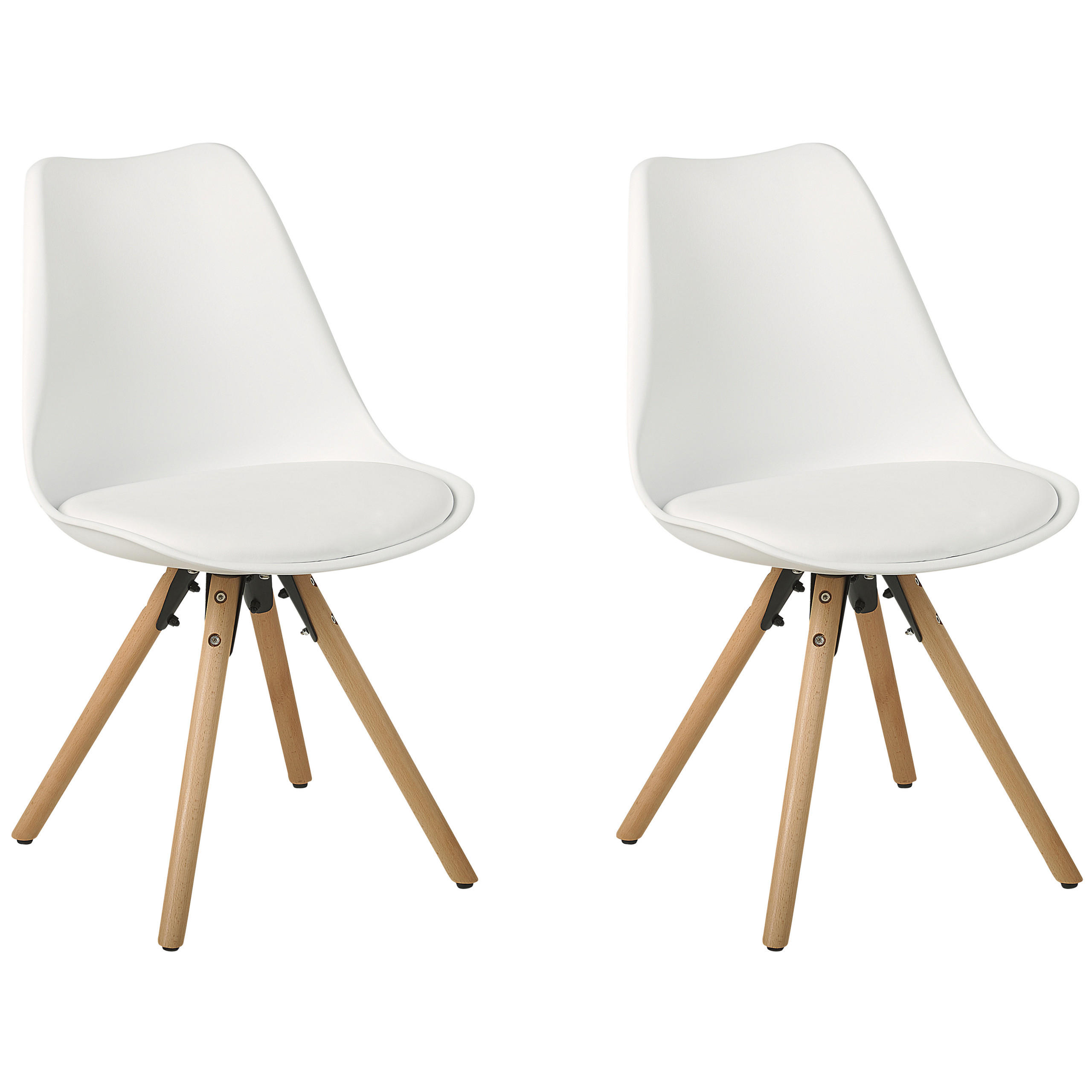 ESSZIMMERSTUHL 2er-Set Kunststoff Weiß Dakota - Weiß, Holz/Kunststoff (49/86/45cm) - Beliani