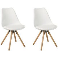 ESSZIMMERSTUHL 2er-Set Kunststoff Weiß Dakota - Weiß, Holz/Kunststoff (49/86/45cm) - Beliani