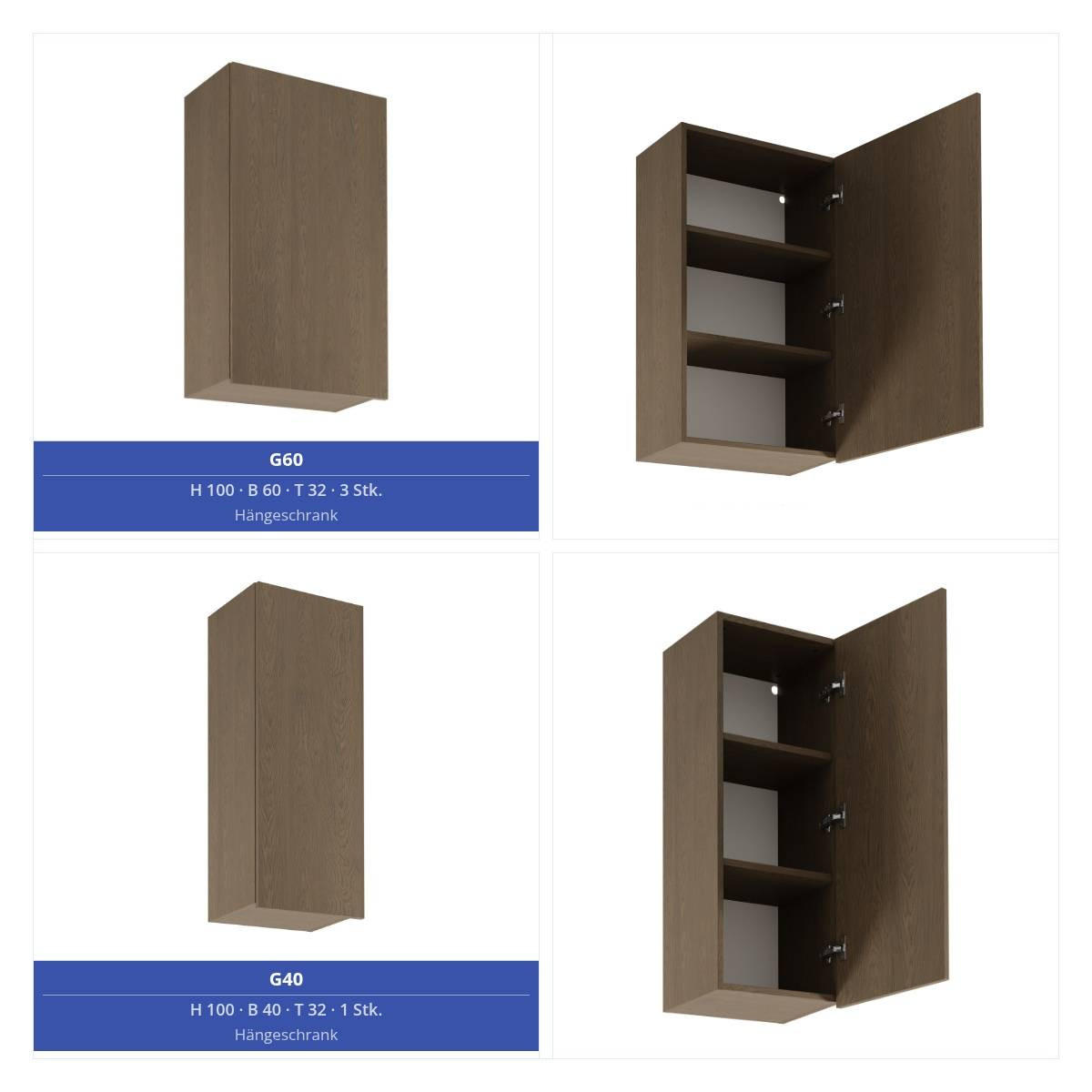 KÜCHENZEILE 400 cm - Sorento KS9-M400 - in Dunkle Eiche - Eichefarben/Schwarz, Holz/Metall (400/247/58cm)