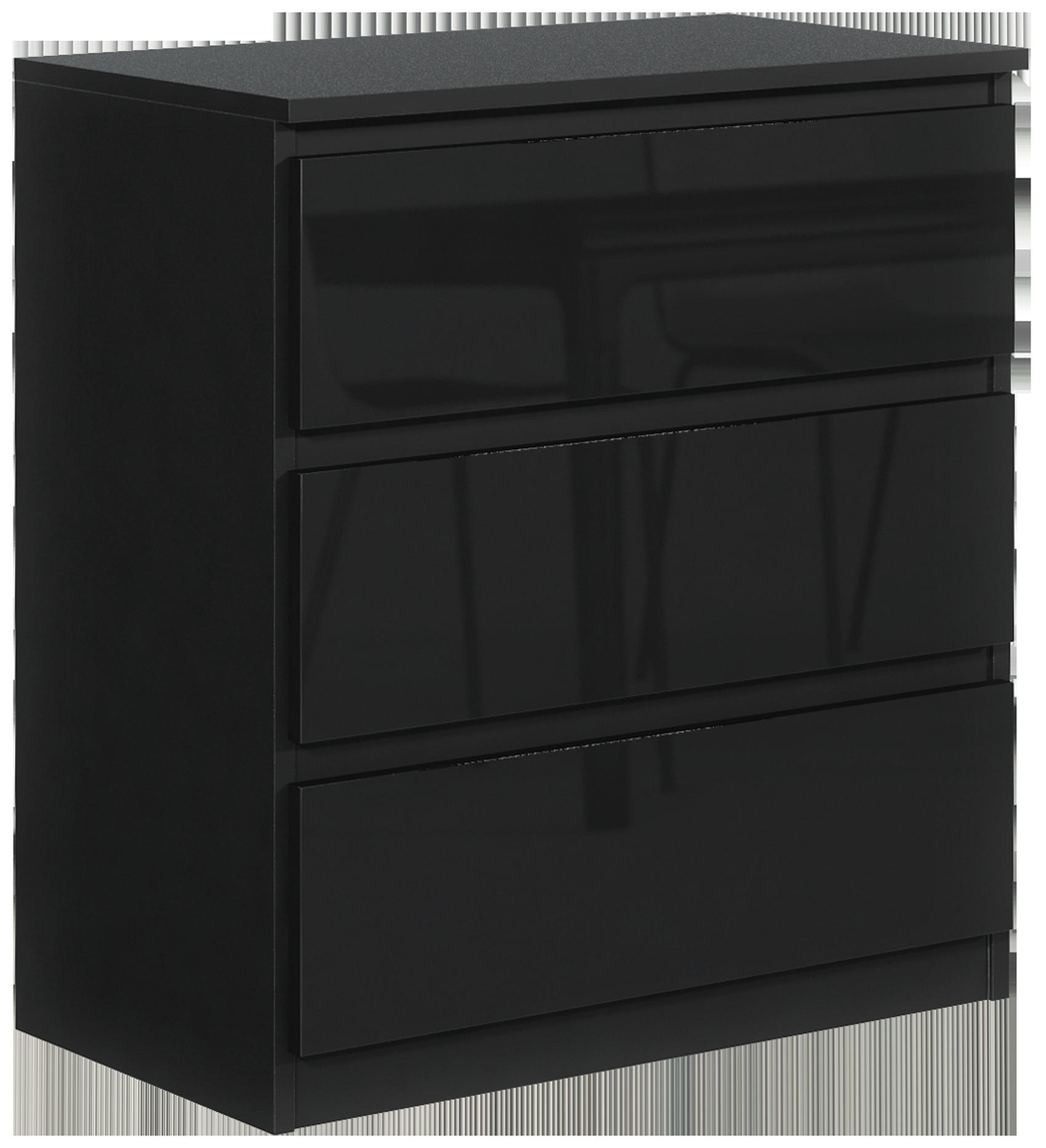 KOMMODE Schwarz, Hochglanz 70/79/39 - Schwarz Hochglanz/Schwarz, Holzwerkstoff (70/79/39cm) - RAUMHIRSCH FURNITURE