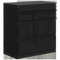 KOMMODE Schwarz, Hochglanz 70/79/39 - Schwarz Hochglanz/Schwarz, Holzwerkstoff (70/79/39cm) - RAUMHIRSCH FURNITURE