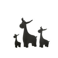 FIGUR HIRSCH - Polyresin - Schwarz - 3er Set - Schwarz, Glas/Naturmaterialien (10/25/18cm) - J-Line