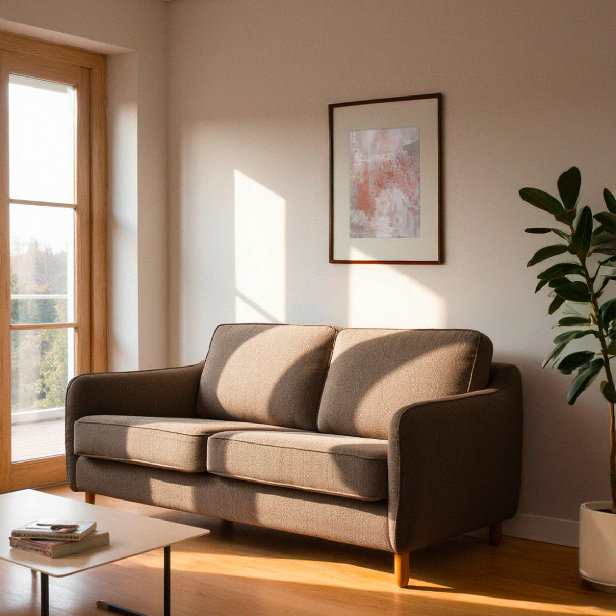 BETTSOFA - Karamell - Bernsteinfarben, Textil (162/85/97cm) - Drawer