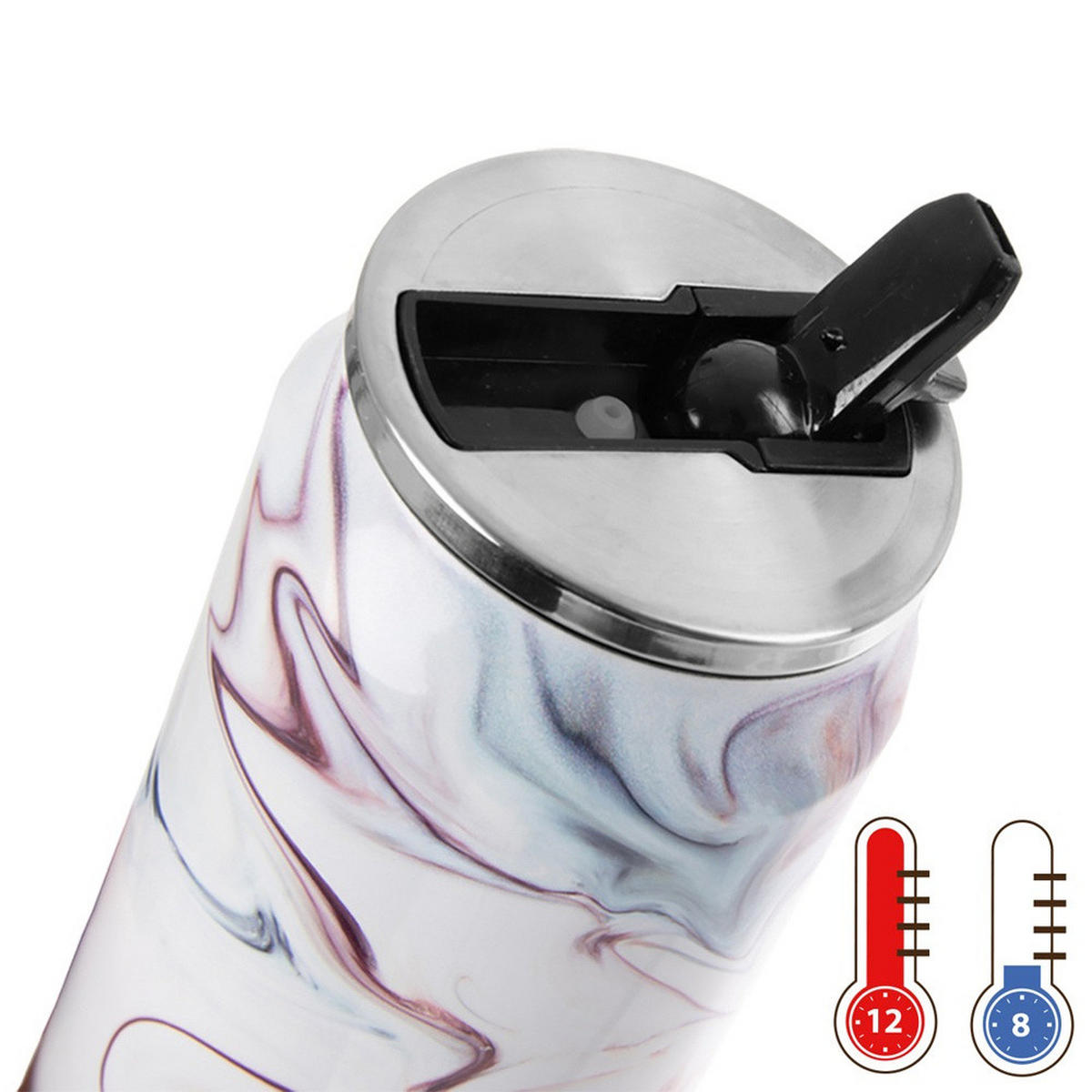 THERMOBECHER Dose Pastell 500 ml Mehrfarbig - Multicolor, Metall (0.5L) - Orion 