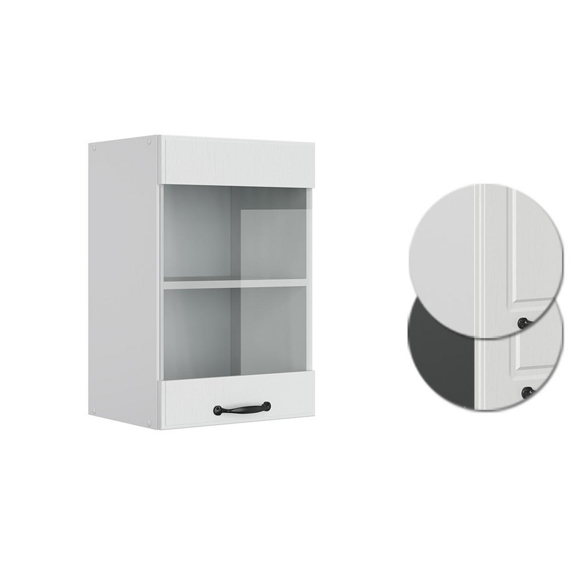 KÜCHENGLASSCHRANK R-Line Weiß Landhaus 40 cm - Weiß, Holzwerkstoff (40/60/31cm) - Vicco