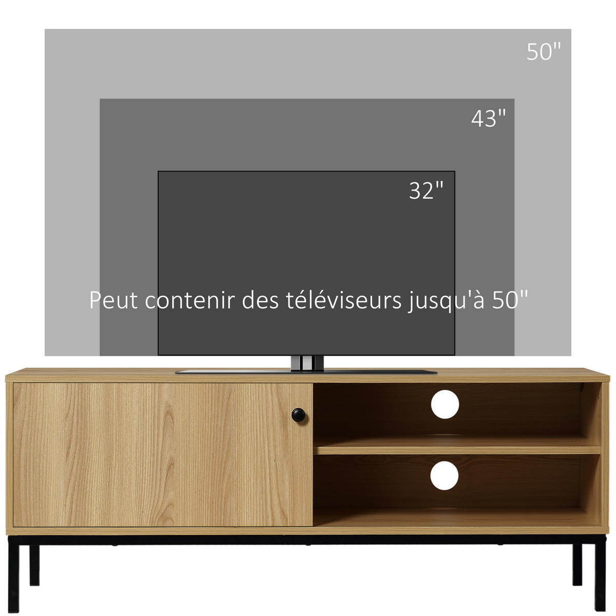 LOWBOARD DE-16085 120/39,5/46 cm Holzoptik/Schwarz - Naturfarben, Holzwerkstoff (120/46/39.5cm) - ComfortXL